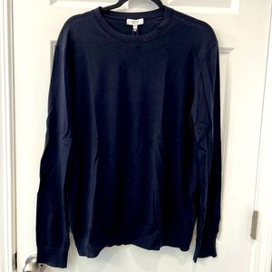REISS WESSEX MERINO WOOL CREW NECK JUMPER SWEATER NAVY SIZE LARGE
